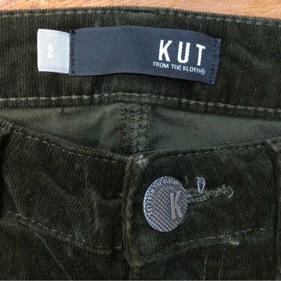 KUT Diana Skinny Dark Green Corduroy Pants Size 2 - Picture 9 of 9